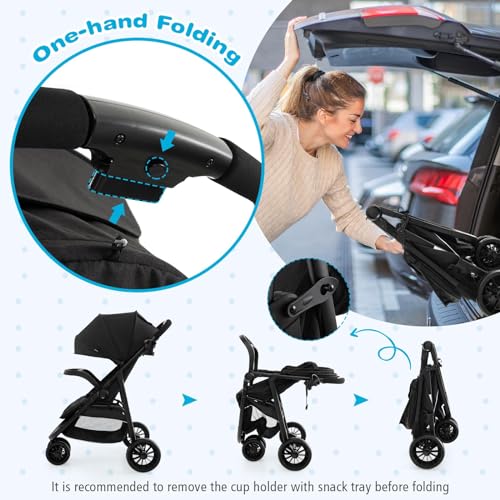 BABY JOY Jogging Stroller Travel System Lightweight Black