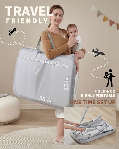 AirClub Bassinet Bedside Sleeper for Newborn with Adjustable Height
