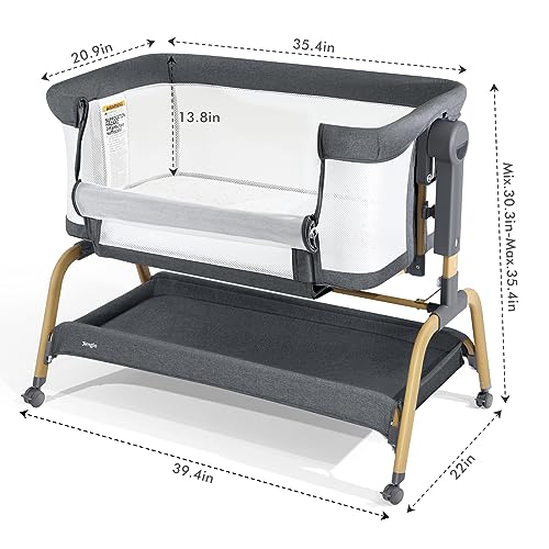 3-in-1 Bassinet with Storage and Adjustable Height