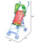 Cocomelon Lightweight Compact Travel Stroller, Red, Canopy, 3D