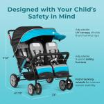 Foundations Compass 4 Seat Quad Stroller with UV Protection and Safety Harness