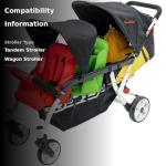 Familidoo H3E Triplet Stroller - Reclining Seats, Safety Harness