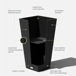 Veradek V-Resin Taper Planters, Set of 2, 30" Black