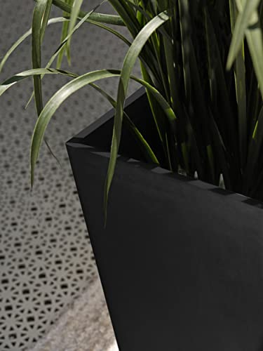 Veradek V-Resin Taper Planters, Set of 2, 30" Black