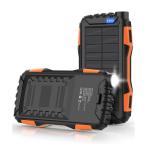 Portable Solar Charger with Power Bank & Flashlight