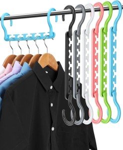 AMKUFO Closet Organizers and Storage - 6 Pack Closet Organizers for Clothing Storage, Space-Saving Hangers for Closet Organization - Dorm Room Essentials for College Students and Small Spaces!