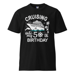 Cruising Into My 50th Birthday Premium Unisex T-shirt From Stafford Fashion.