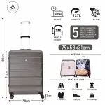 Aerolite 29" Large Lightweight Hard Shell Luggage Suitcase Spinner Suitcase with 8 Wheels, Latest 2024 Model, (79x58x31cm), 127L
