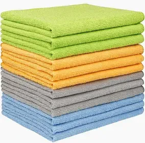 AIDEA 150-Pack Microfiber Cleaning Cloths 12" x 12