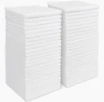 AIDEA 50-Pack Microfiber Cleaning Cloths - White