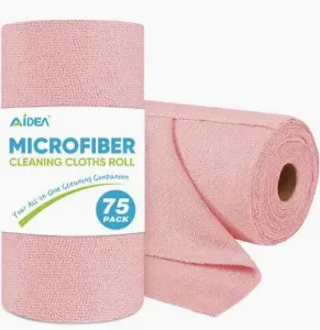 AIDEA 75PK Microfiber Cleaning Cloth Roll