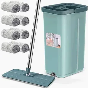 Aifacay Floor Mop and Bucket Set with Microfiber Pads