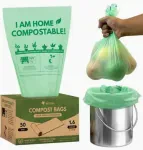Biodegradable Compostable Food Waste Bags - 50 Pack