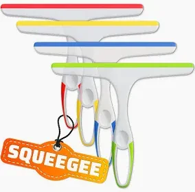 Silicone Shower Glass Squeegee - 4 Pack