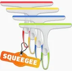 Silicone Shower Glass Squeegee - 4 Pack