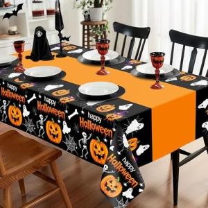 2 Pack Happy Halloween Tablecloths 