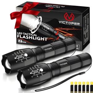 Victoper 2000 Lumens Tactical Flashlight 2-Pack