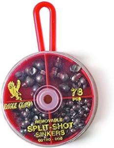 Eagle Claw Split Shot Sinker Dial Pack, Tin Weight