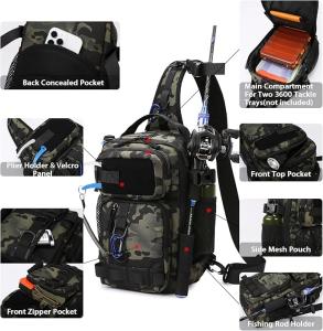 Khaki Sling Fishing Tackle Bag – Water-Resistant, Lightweight & Durable Gear Organizer