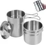 KOKKOYA Stainless Steel Camping Cups and Pot Set