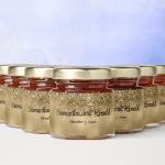Elegant Faux Gold Glitter and Foil Wedding Honey Jar Favors