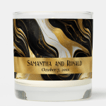 Elegant Faux Gold, Black and White Marbled Scented Candle