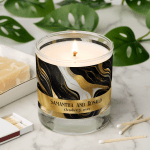 Elegant Faux Gold, Black and White Marbled Scented Candle