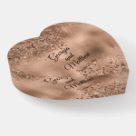 Rose Gold and Glitter Wedding Paperweight
