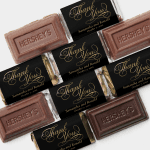 Black & Gold Foil Thank You Calligraphy Wedding Hershey's Miniatures