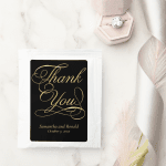 Black & Gold Foil Thank You Calligraphy Wedding Tea Bag Drink Mix