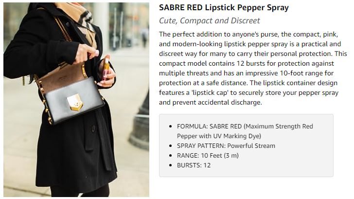 Sabre Red Discreet Lipstick Pepper Spray