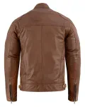 Mens British Motorcycle Brown Wax Leather Jacket  