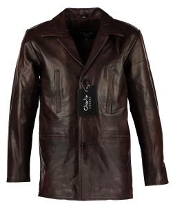 Men’s Vintage Brown Long Winter Leather Jacket – Genuine Cowhide Trench Coat for Men