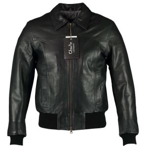 Men’s Black Bomber Leather Jacket – Genuine Cowhide Leather, Stylish Men’s Outerwear