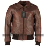 Men’s Brown Bomber Leather Jacket – Real Cowhide Leather, Vintage Classic Outerwear for Men