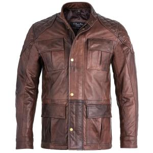 Men’s 3/4 Vintage Brown Leather Jacket – Genuine Leather Classic Outerwear