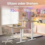 Escritorio Elevable Eléctrico HUANUO 80×48 cm Nogal Claro