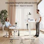 Escritorio Elevable Eléctrico GOKHOMX 120×60 cm Blanco