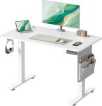 Escritorio Elevable Eléctrico SONGMICS 100×60 cm Blanco Mate