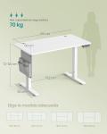 Escritorio Elevable Eléctrico SONGMICS 100×60 cm Blanco Mate