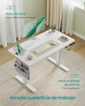 Escritorio Elevable Eléctrico SONGMICS 100×60 cm Blanco Mate