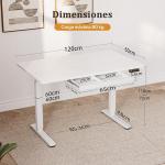Escritorio Elevable Eléctrico Claiks JZXDC 120×60 cm Blanco