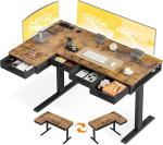 Escritorio Elevable Eléctrico Esquinero en L OffiGo 140×80 cm