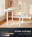 Escritorio Elevable Eléctrico con Cajones OffiGo 120×54 cm Blanco