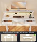 Escritorio Elevable Eléctrico con Cajones OffiGo 120×54 cm Blanco
