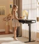 Escritorio Elevable Eléctrico OffiGo 120×54 cm Negro con Bandeja para Teclado