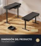 Escritorio Elevable Eléctrico OffiGo 120×54 cm Negro con Bandeja para Teclado