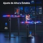 Escritorio Elevable Eléctrico Gaming HLFURNIEU 120x60 cm con LED RGB