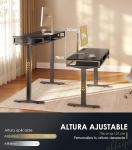 Escritorio Elevable Eléctrico OffiGo 120×54 cm Negro con Bandeja para Teclado