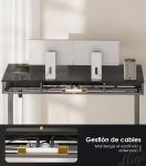 Escritorio Elevable Eléctrico OffiGo 120×54 cm Negro con Bandeja para Teclado